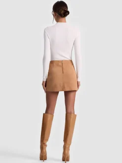 Alice and Olivia MINI*RILEY SUEDE MINI SKIRT BLACK