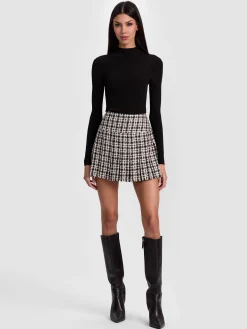 Alice and Olivia CROP TOPS*ROBERTA RIBBED TURTLENECK BLACK