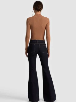 Alice and Olivia CROP TOPS*ROBERTA RIBBED TURTLENECK SAGE