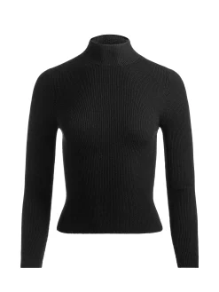 Alice and Olivia CROP TOPS*ROBERTA RIBBED TURTLENECK GOLD