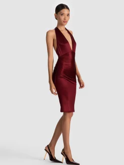 Alice and Olivia MIDI*ROMY DRAPED MIDI DRESS BLACK