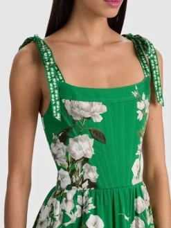 Alice and Olivia MIDI*ROSALEE BUSTIER MIDI DRESS