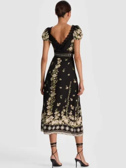 Alice and Olivia MIDI*ROSE MIDI DRESS REGAL RETREAT