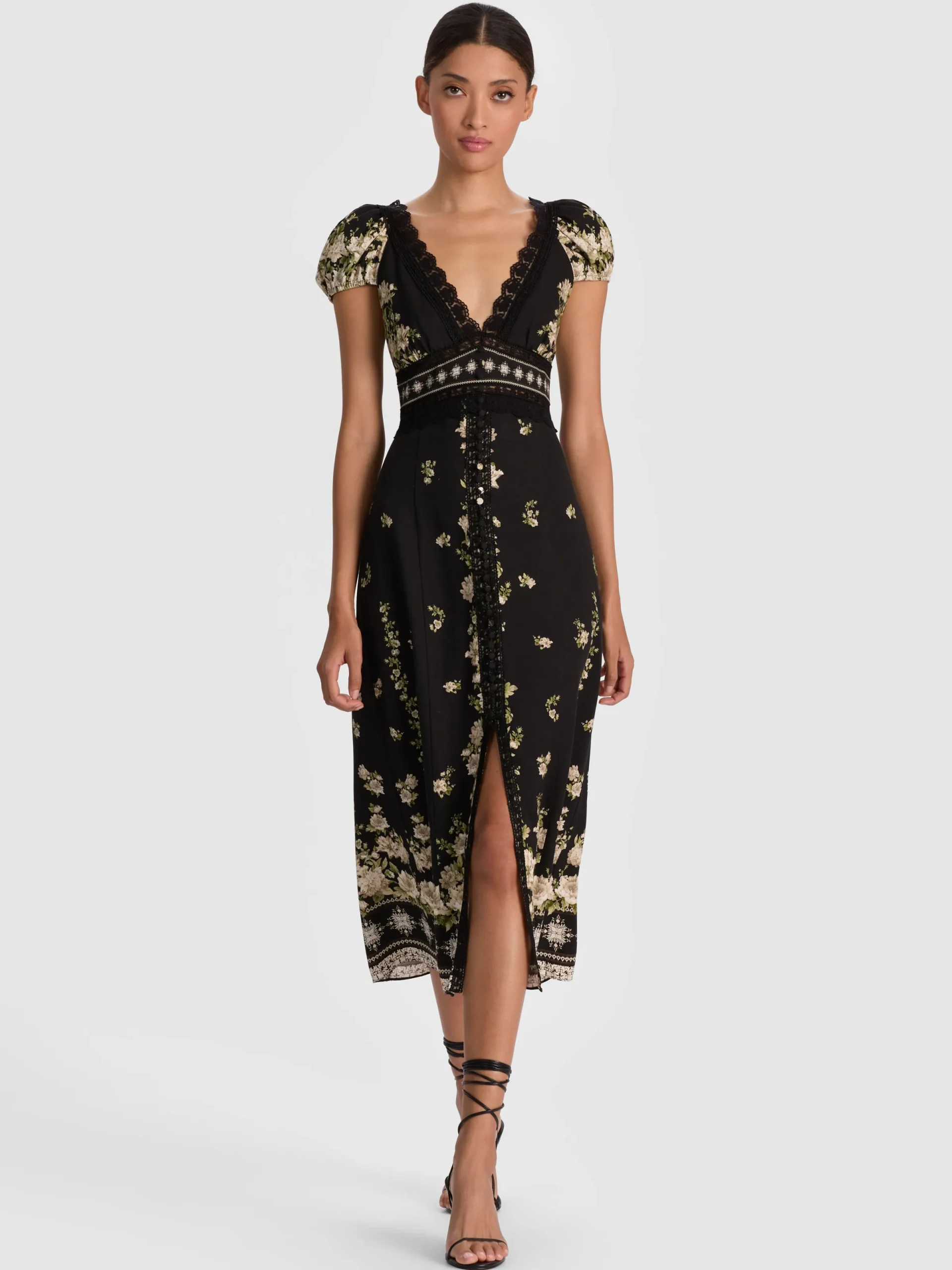 Alice and Olivia MIDI*ROSE MIDI DRESS REGAL RETREAT