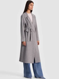 Alice and Olivia COATS*ROWAN WRAP COAT GREY MINERAL