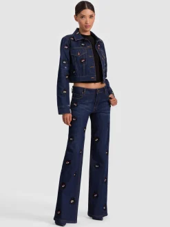 Alice and Olivia JEANS*ROXIE EMBELLISHED JEAN