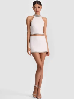 Alice and Olivia MINI*RUBI EMBELLISHED MINI SKIRT BLACK