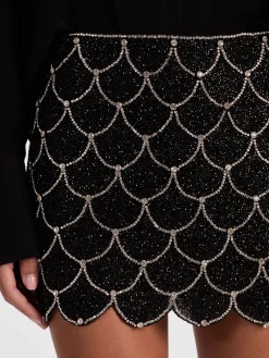 Alice and Olivia MINI*RUBI EMBELLISHED MINI SKIRT OFF WHITE