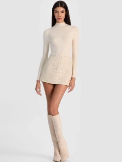 Alice and Olivia MINI*RUBI EMBELLISHED TWEED MINI SKIRT