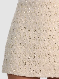 Alice and Olivia MINI*RUBI EMBELLISHED TWEED MINI SKIRT