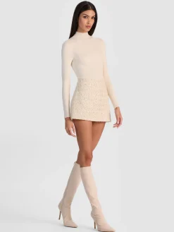 Alice and Olivia MINI*RUBI EMBELLISHED TWEED MINI SKIRT