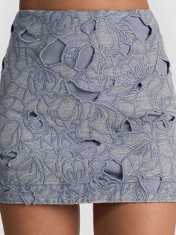 Alice and Olivia MINI*RUBI LASER-CUT DENIM SKIRT