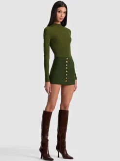 Alice and Olivia MINI*RUBI MINI SKIRT DARK OLIVE