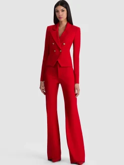 Alice and Olivia BLAZERS*SABLE DOUBLE BREASTED CROPPED BLAZER