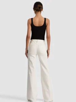 Alice and Olivia JEANS*SB EMBROIDERED JEAN SOFT WHITE