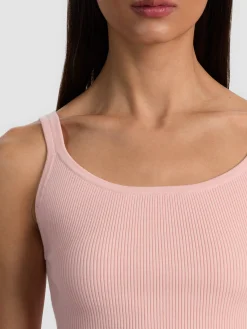 Alice and Olivia TANKS*SHANA RIBBED TANK GREY MINERAL