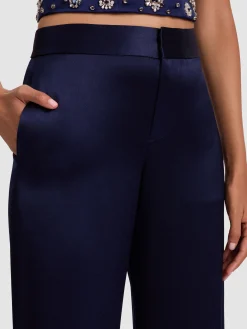 Alice and Olivia WIDE LEG*SHANE WIDE LEG PANT MIDNIGHT BLUE