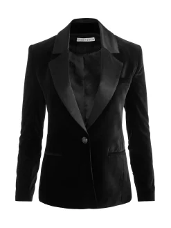 Alice and Olivia BLAZERS*SILAS VELVET BLAZER MIDNIGHT BLUE