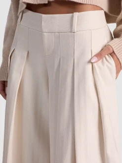 Alice and Olivia WIDE LEG*SIMON PLEATED TROUSER DARK OLIVE