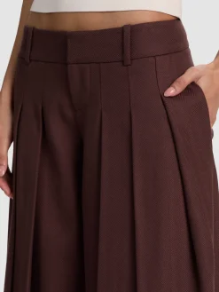 Alice and Olivia WIDE LEG*SIMON PLEATED TROUSER BLACK