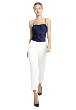 Alice and Olivia ANDREW PANT|JADE MESH BUTTON DOWN*STACEY SLIM TROUSER BLACK