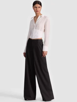 Alice and Olivia WIDE LEG*STU BAGGY PANT BLACK
