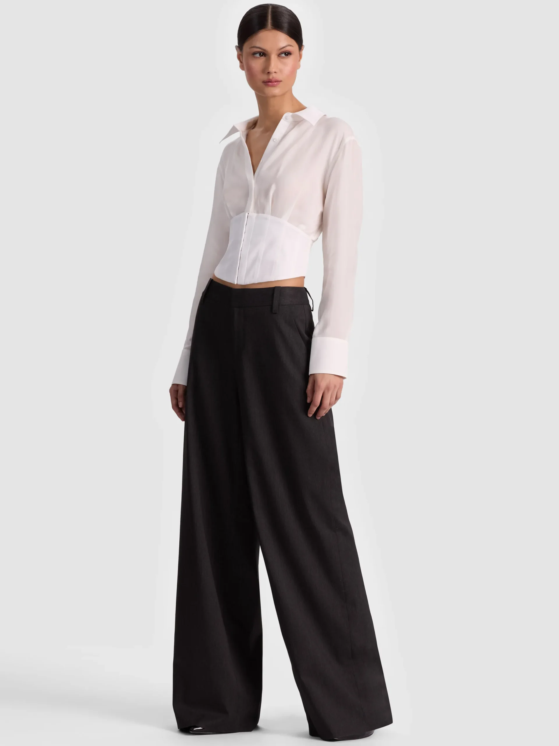 Alice and Olivia WIDE LEG*STU BAGGY PANT BLACK