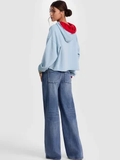 Alice and Olivia PULLOVERS*SUNNY CROPPED HOODIE GREY MINERAL