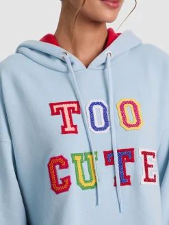 Alice and Olivia PULLOVERS*SUNNY CROPPED HOODIE GREY MINERAL