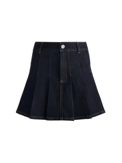 Alice and Olivia MINI*SUZIE DENIM PLEATED MINI SKIRT