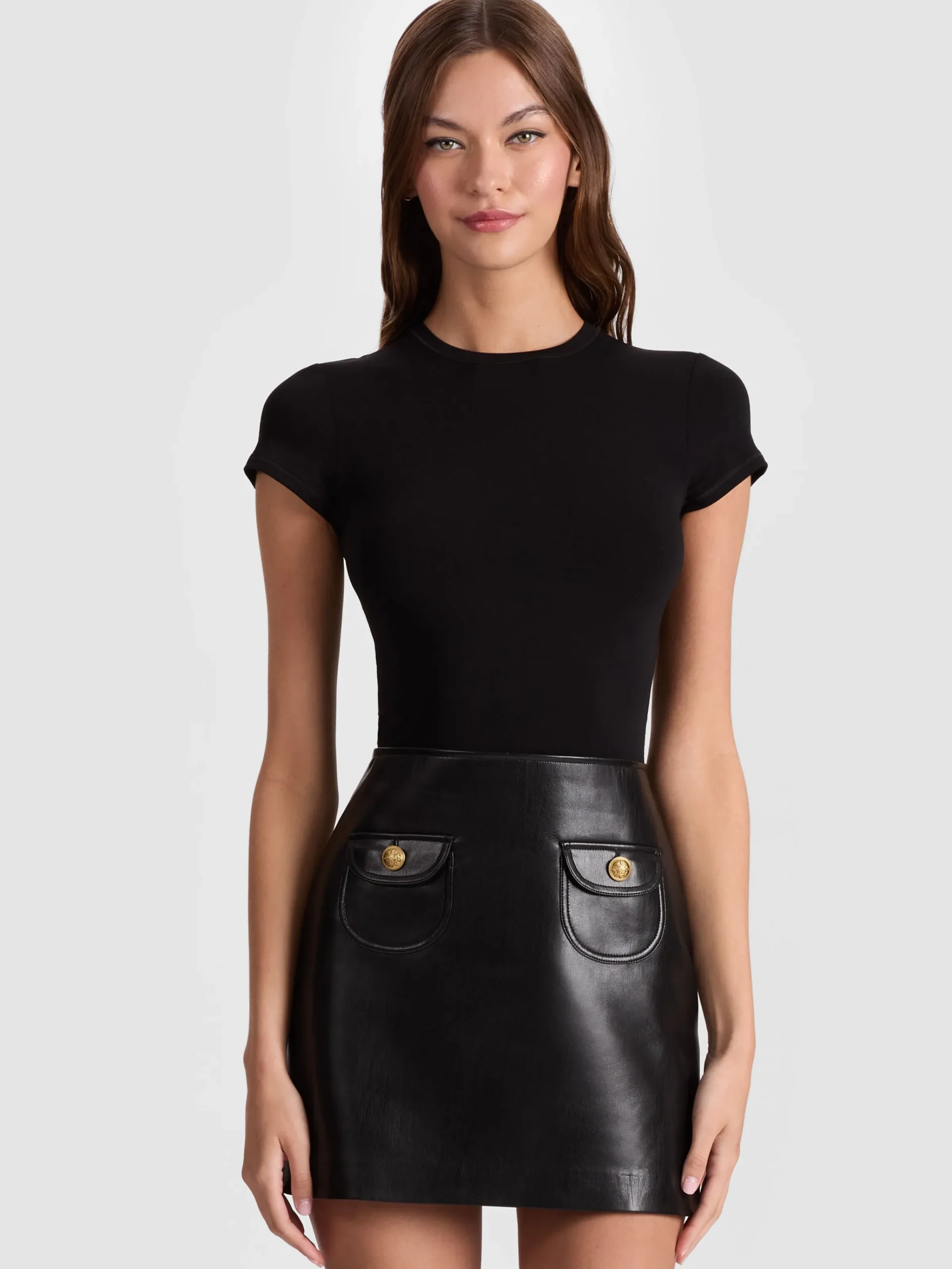 Alice and Olivia MINI*SYDNEY VEGAN MINI DRESS