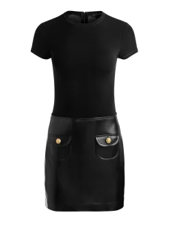 Alice and Olivia MINI*SYDNEY VEGAN MINI DRESS