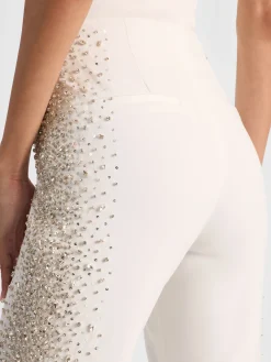 Alice and Olivia ANDREW PANT|JADE MESH BUTTON DOWN*TEENY BOOTCUT PANT BLACK