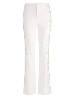 Alice and Olivia ANDREW PANT|JADE MESH BUTTON DOWN*TEENY BOOTCUT PANT BLACK