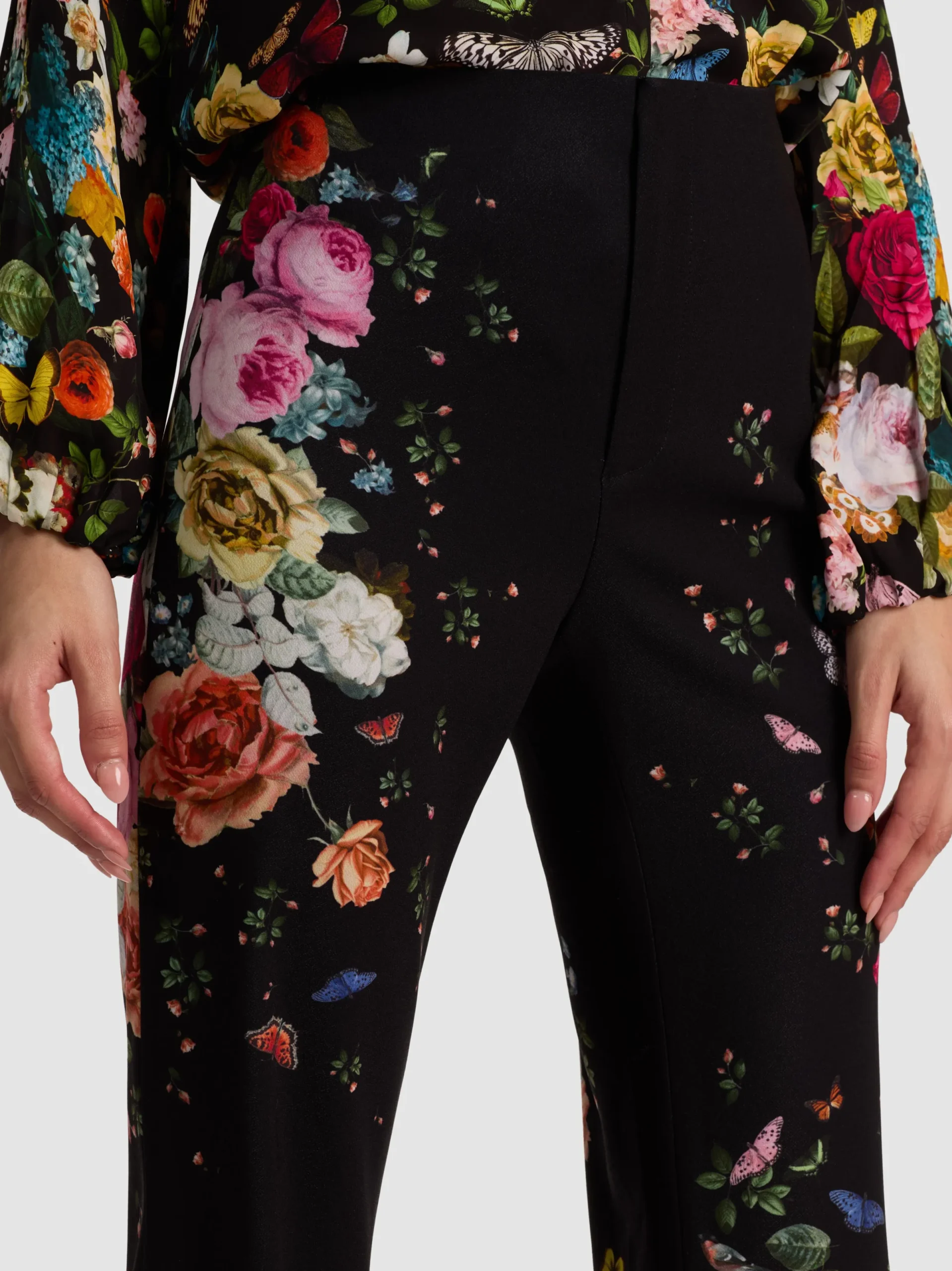 Alice and Olivia ANDREW PANT|JADE MESH BUTTON DOWN*TEENY BOOTCUT PANT OFF WHITE