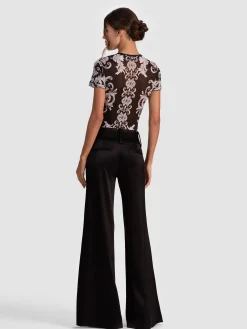 Alice and Olivia CROP TOPS*TESS MESH TEE PAISLEY POEM