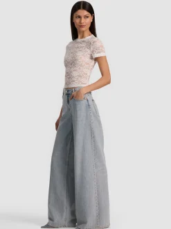 Alice and Olivia T-SHIRTS*TESS TEE GREY MINERAL