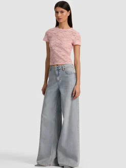 Alice and Olivia T-SHIRTS*TESS TEE GREY MINERAL