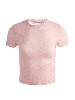 Alice and Olivia T-SHIRTS*TESS TEE GREY MINERAL