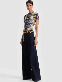 Alice and Olivia CROP TOPS*TESS TEE ENGLISH ROSE