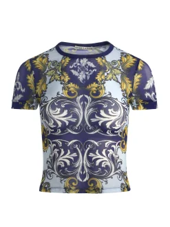 Alice and Olivia CROP TOPS*TESS TEE ENGLISH ROSE