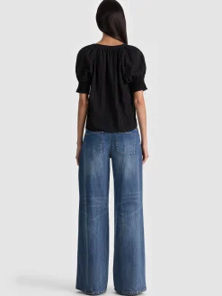 Alice and Olivia BLOUSES*THALIA BUTTON DOWN BLOUSE GREY MINERAL