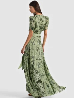 Alice and Olivia MAXI*TIANA MAXI DRESS MYSTIC GARDEN ENGLISH ROSE