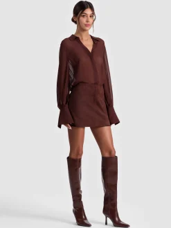 Alice and Olivia BLOUSES*TURNER BUTTON DOWN SAGE