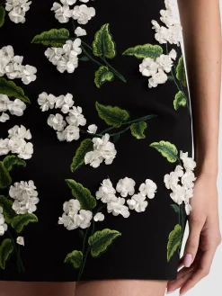 Alice and Olivia MINI*VELIA EMBELLISHED MINI GOWN OFF WHITE