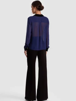 Alice and Olivia BLOUSES*WILLA COMBO BLOUSE GILDED ROSE