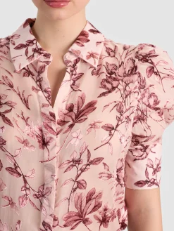 Alice and Olivia BLOUSES*WILLA PUFF SLEEVE BLOUSE GREY MINERAL