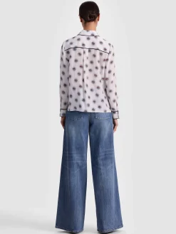 Alice and Olivia BLOUSES*WILLA SILK BLOUSE DARLA LIGHT INDIGO