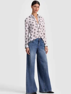 Alice and Olivia BLOUSES*WILLA SILK BLOUSE DARLA LIGHT INDIGO