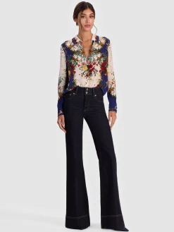 Alice and Olivia BLOUSES*WILLA SILK BLOUSE GILDED ROSE